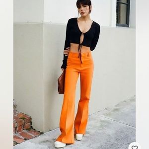 Zara flared pants brick red